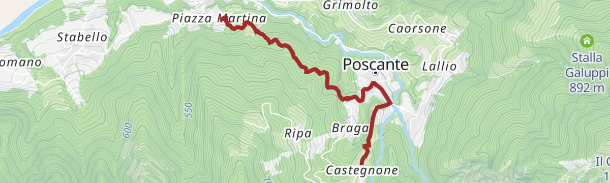 Route map: La Via delle Castagne